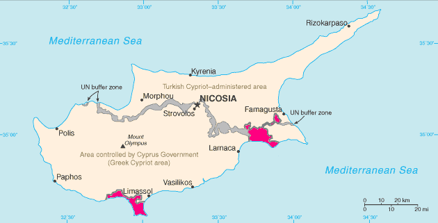 Akrotiri und Dhekelia karte